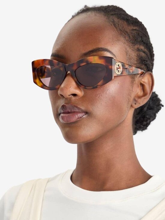 Gucci GG1843S 003 Cat Eye Sunglasses - Havana / Violet main image 10